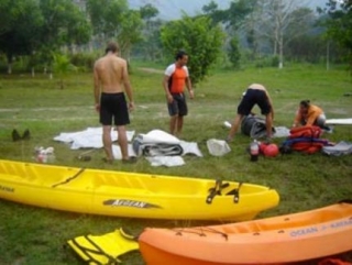 Preparacion de equipo de kayak